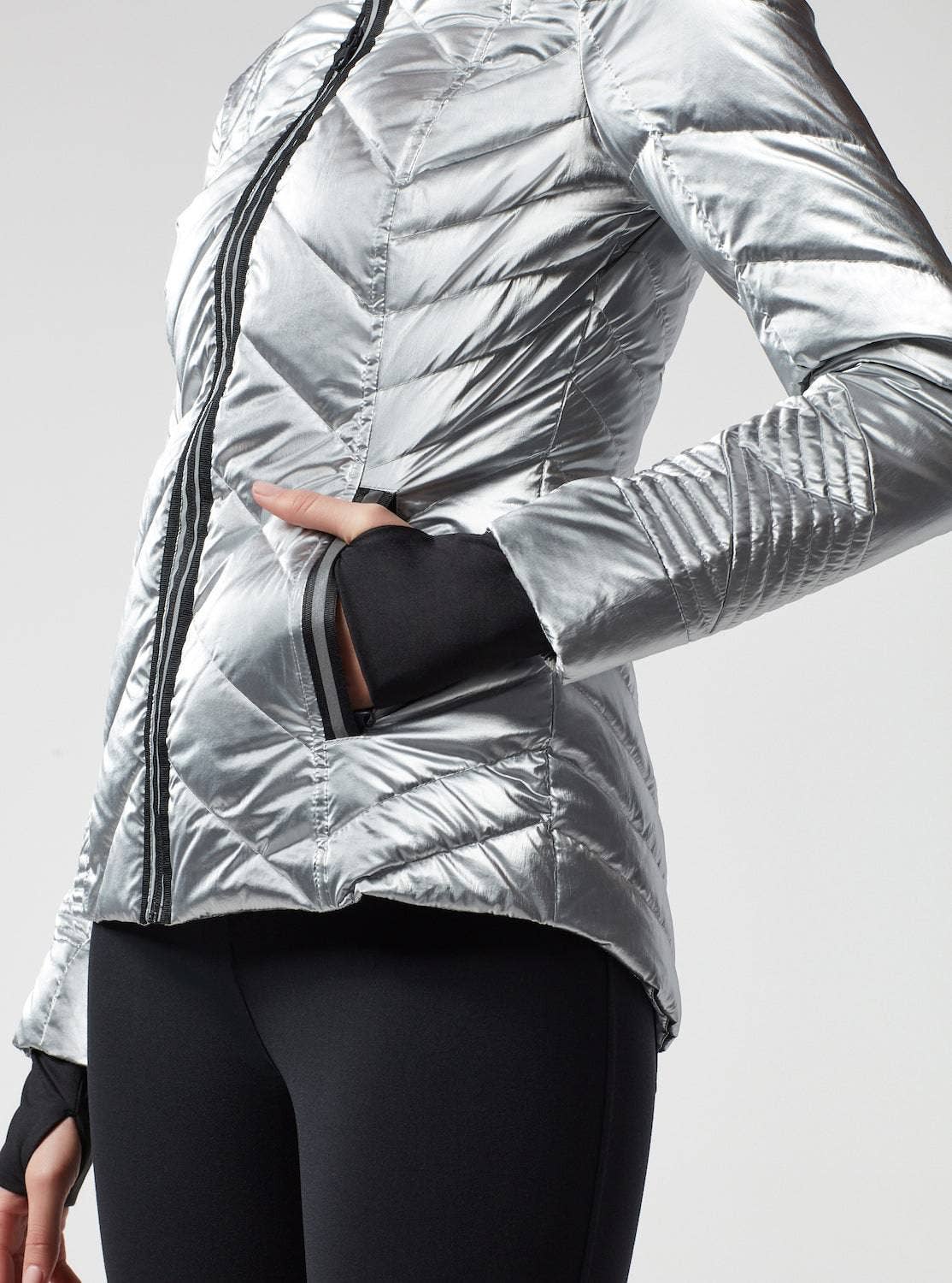 SILVER Super Hero Puffer With Reflective Trim for wholesale on Faire4