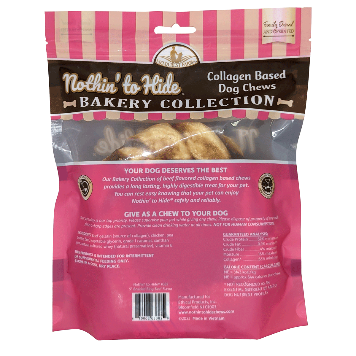 Playful Tail - Vente Friandises – chien - Friandises pour chiens Nothin' To Hide Bakery en forme de bœuf tressé (2 tailles disponibles)5