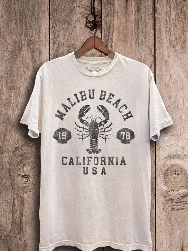 Malibu Beach Lobster Graphic Top for wholesale by Lotus Fashion Collection