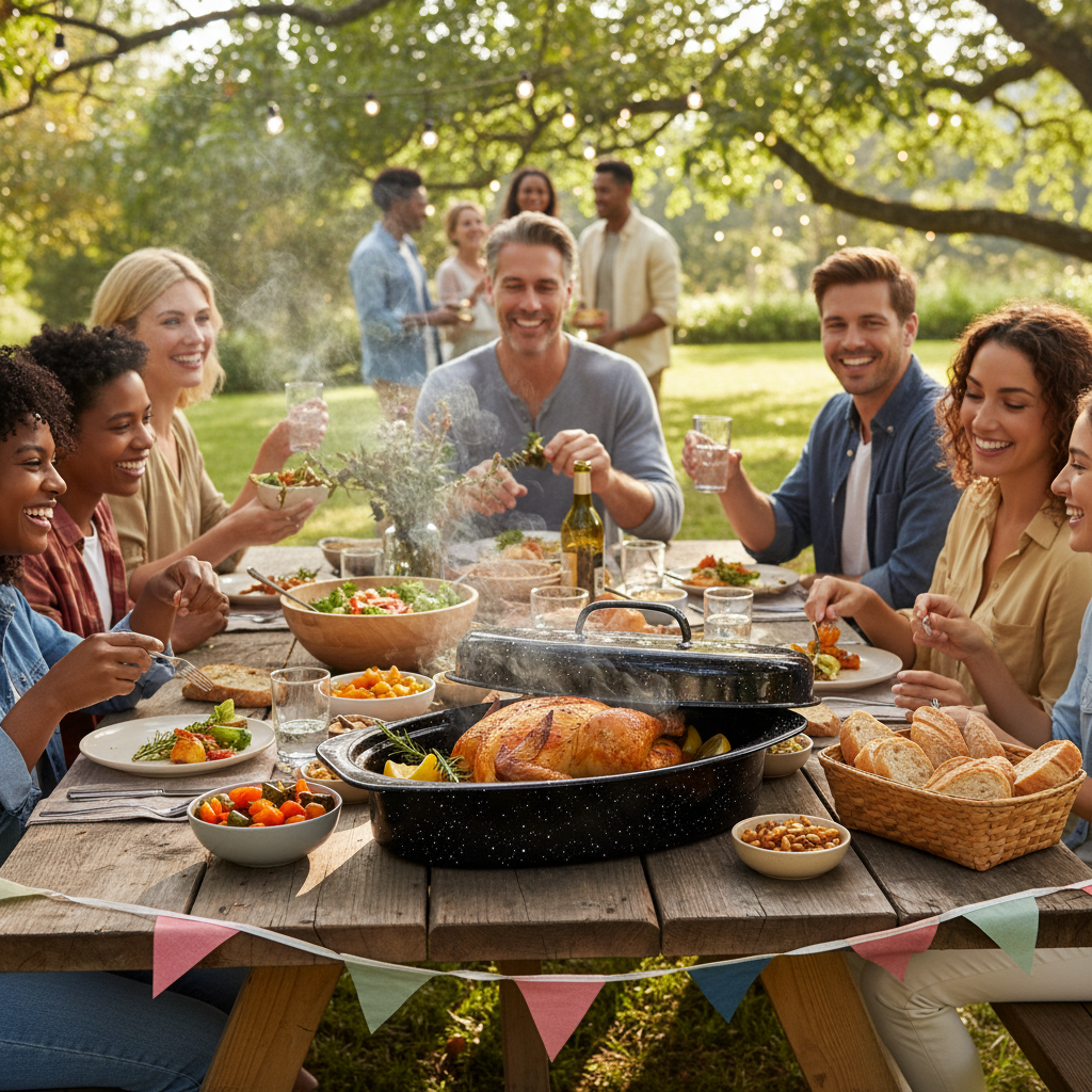 Kadra Kitchenware - Wholesale Kookpot - Millvado granieten ovale braadpan met deksel 13"x8,7"x5" 7LB2