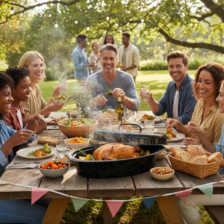 Kadra Kitchenware – wholesale Cooking pot – Millvado Granite Oval Roaster with Lid 13"x8.7"x5" 7LB2