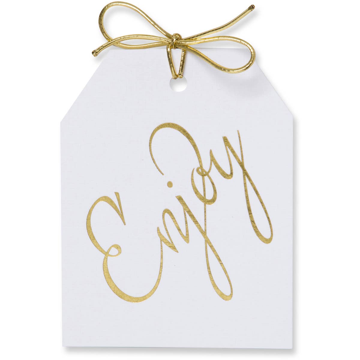 WowWordZ - Wholesale Gift Tag - Enjoy Gold Foil Gift Tags, Black or White, Set of 10 1
