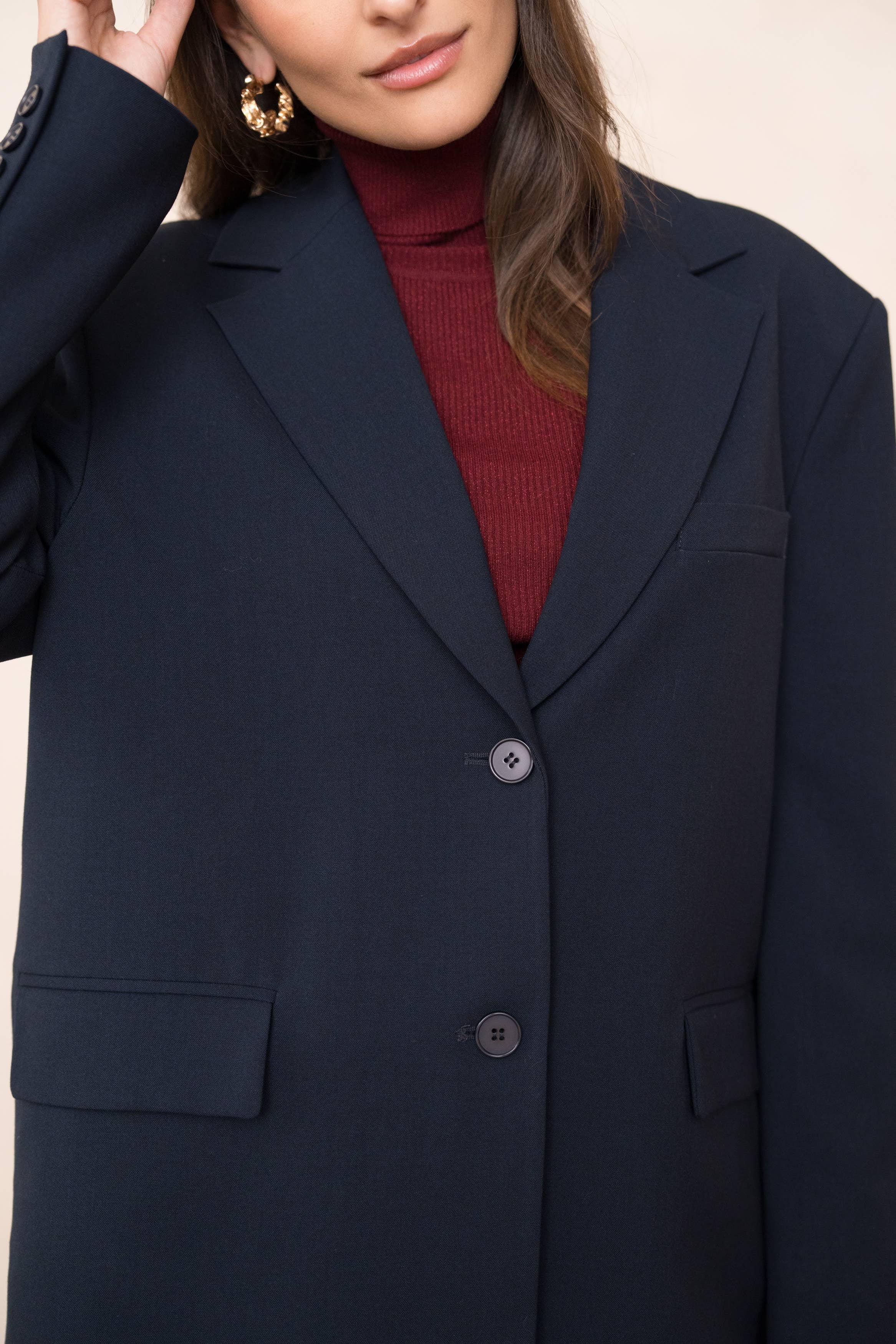 Attentif Paris - Wholesale Blazer - Women's - Oversized double-breasted jacket with back opening21