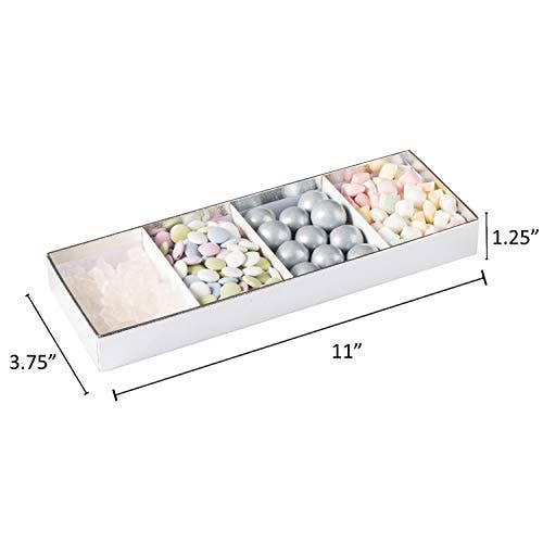 Hammont - Wholesale Gift Box - Four Section Silver Tray - 4 Packs Gift Box With Clear Cover
