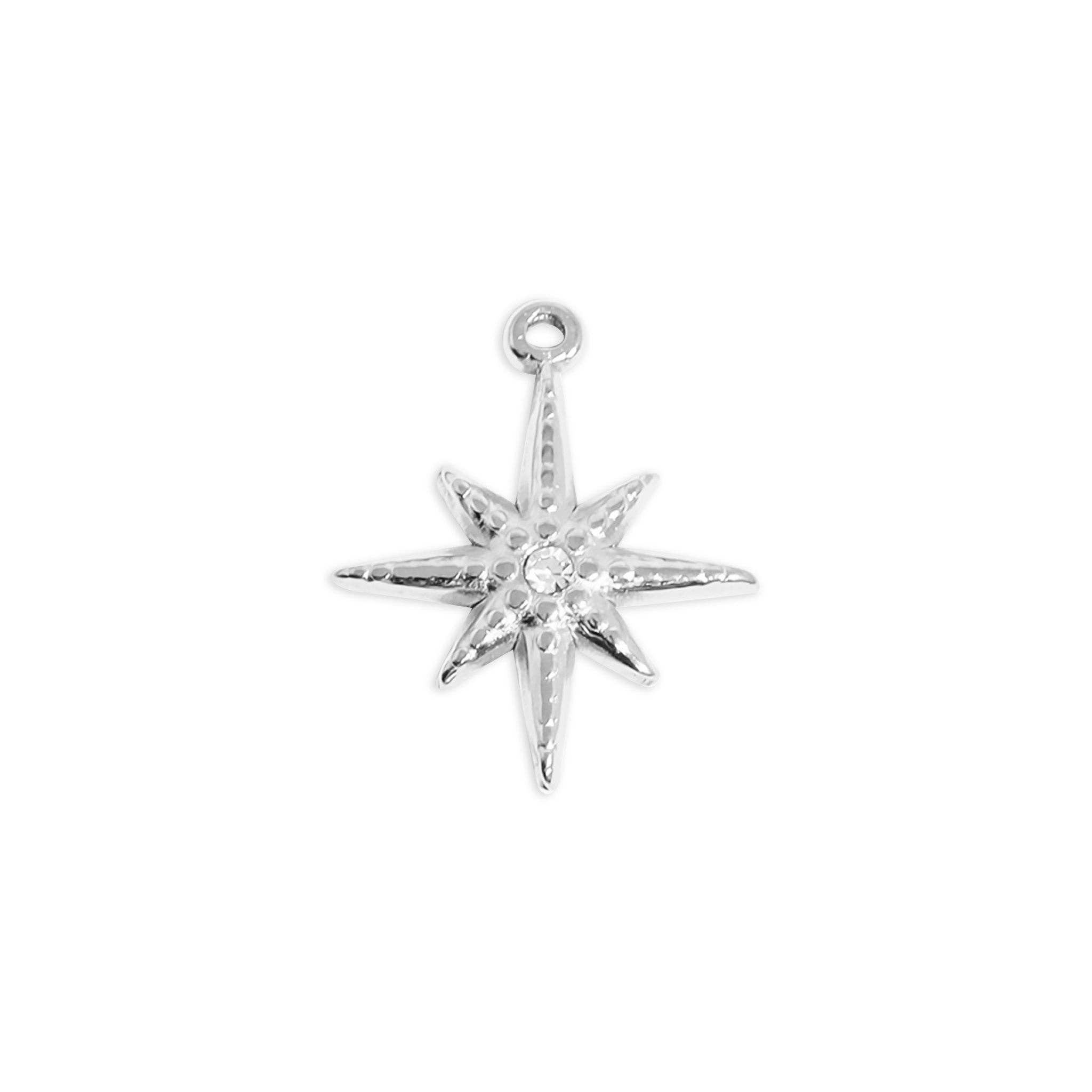 WJW - Wholesale Individual Charm/Pendant - 18K Gold Stainless Steel Compass Star Charm1
