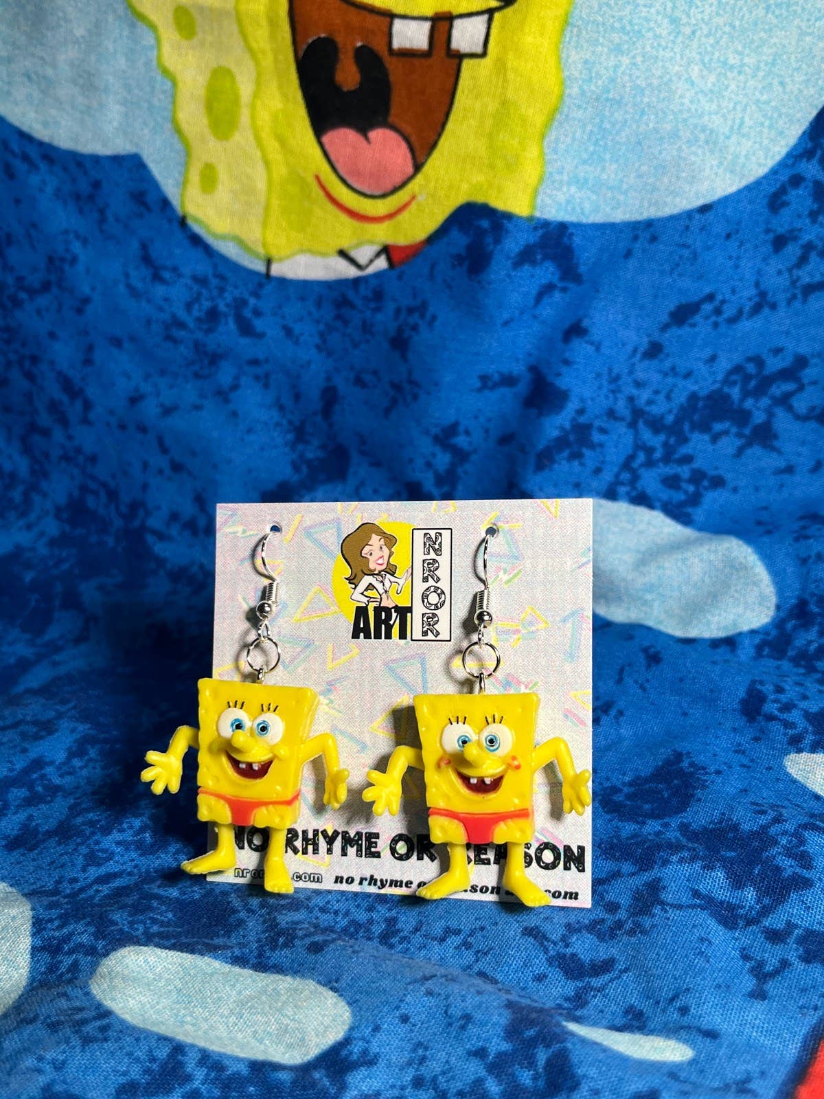 NO RHYME OR REASON ART - Wholesale Dangle Earrings - Spongebob in a Speedo Earrings - 2011 - Vintage, Upcycled6