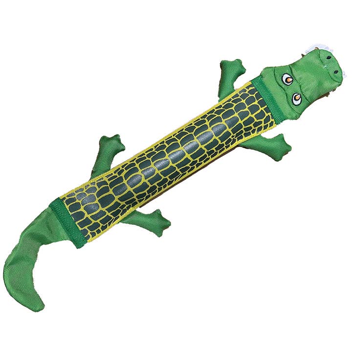 Crocodile Fire Hose Dog Toy, Durable Pet Toy with Squeaker for wholesale by Texas Toy Distribution