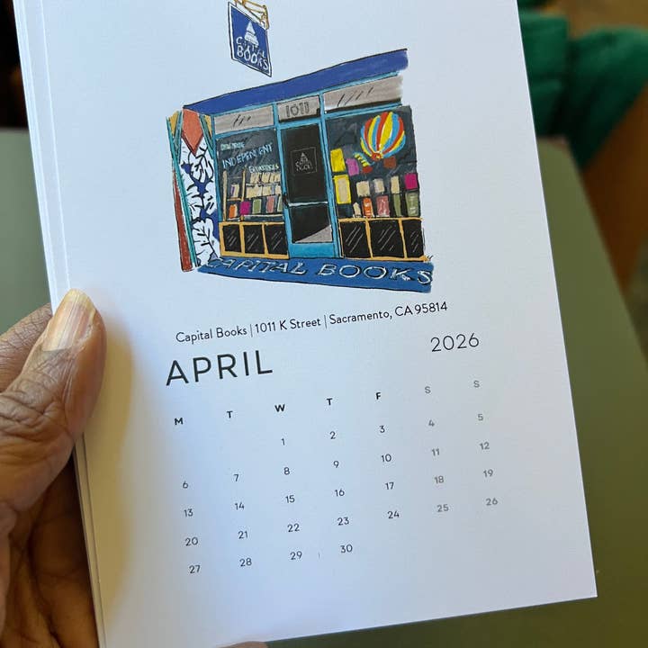 PriyaOriginalsArt - Wholesale Calendar - Bookshops of Sacramento 2026 Desktop Calendar + easel8
