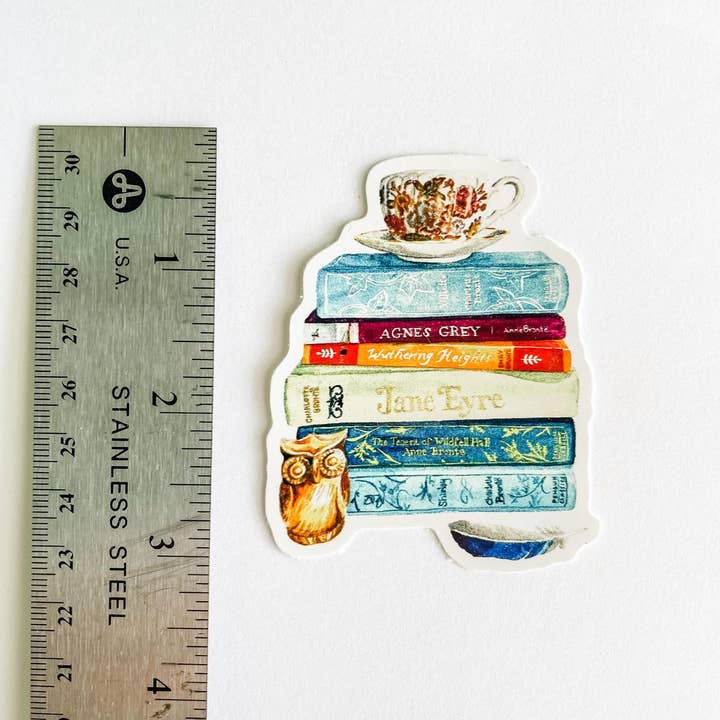 Hen and Chick Art - Wholesale Sticker - Bronte Sisters Book Stack Sticker2