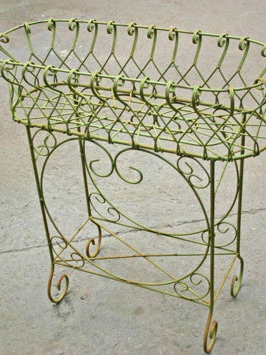 PS3388-C - Oval Inverted Scroll-top Metal Planter for wholesale by Steel Heart Ltd.