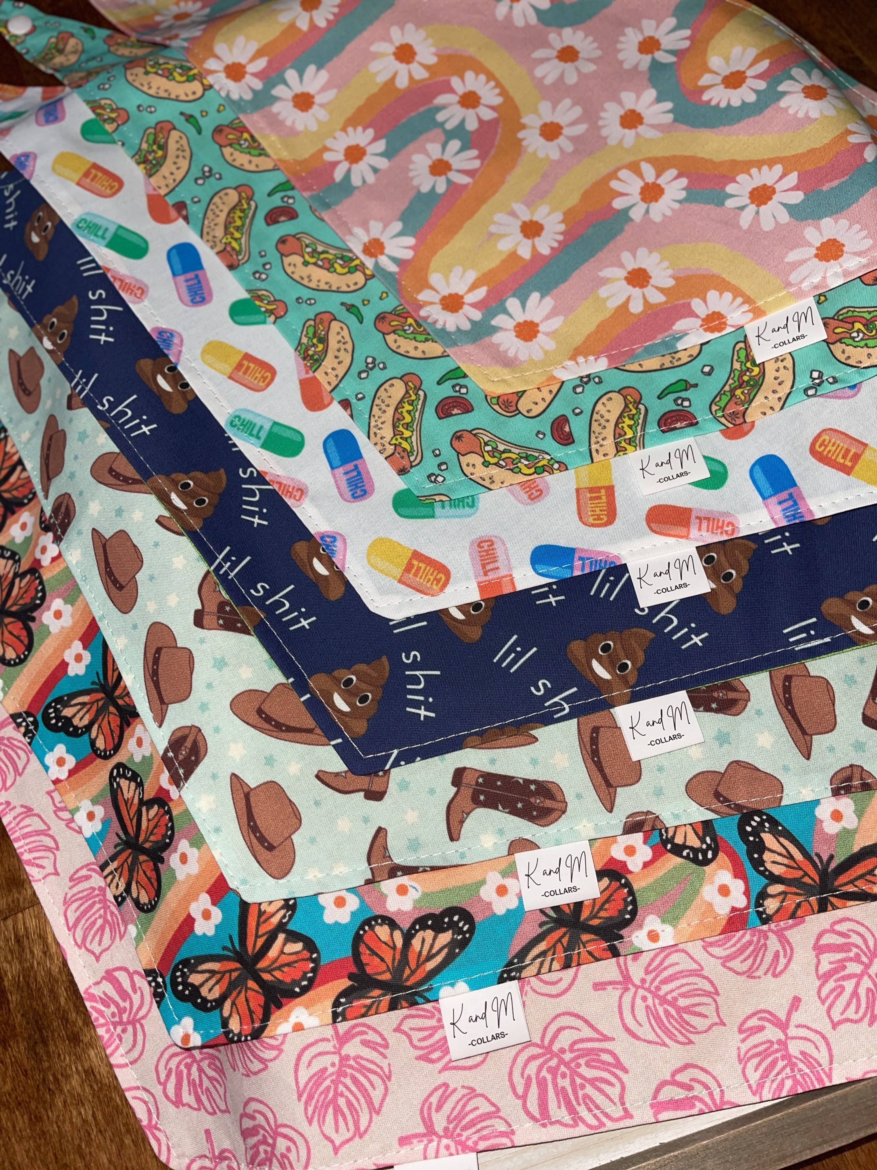 K and M Collars - Wholesale Pet Bandana - Dog - Cowboy Boots and Hats Reversible Dog Bandana1