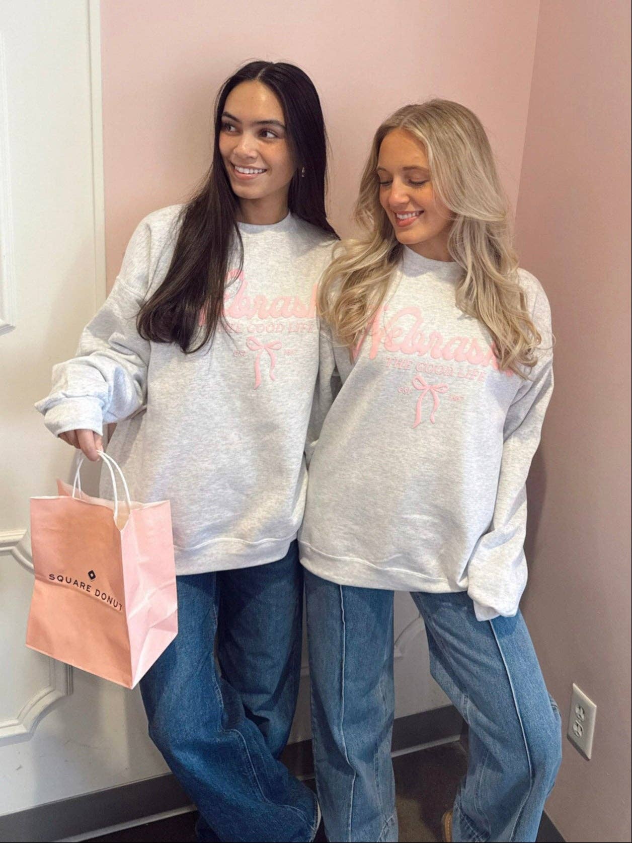 Grey Nebraska Bow Sweatshirt for wholesale on Faire9