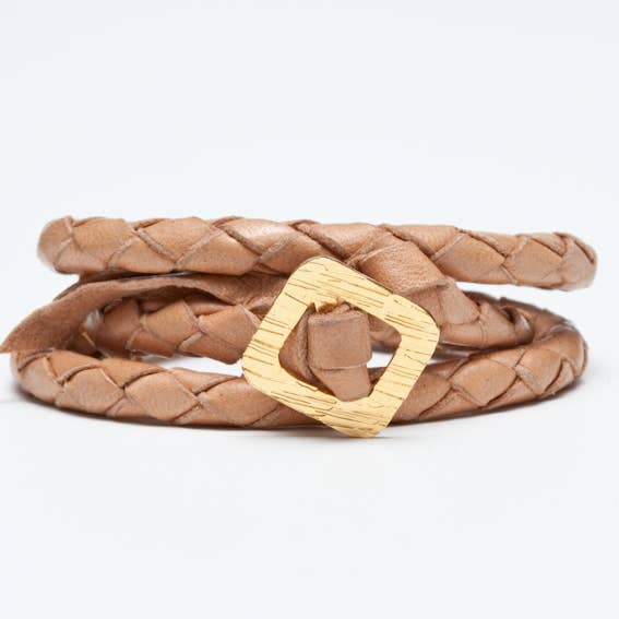 CASCABEL LEATHER WRAP BRACELET for wholesale by Avenue Chic