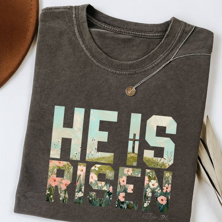 He Is Risen Matthew 28:6 Christian Easter T-Shirt for wholesale by PressPilotCo