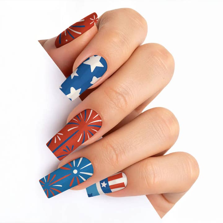 FYNE BODY - Wholesale Press-on/fake nails - Glitter Beam 4th of July Press-On Nails45
