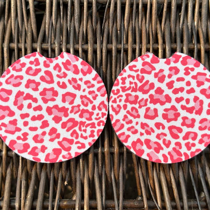 Pink Leopard Car Coasters for wholesale by Evie Rose