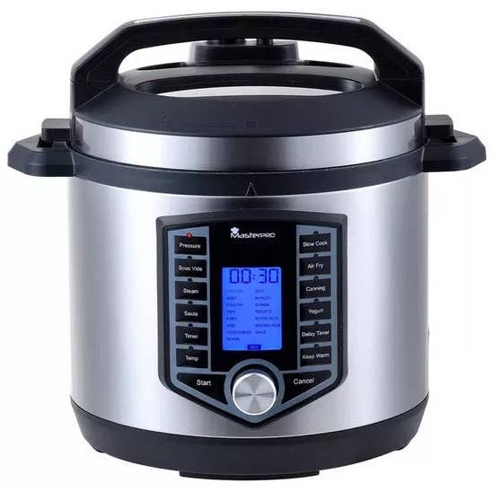 MasterPro Stainless Steel 12-in-1 Multi-Cooker Air Fryer 1500W 6 Litre Black and other Purchase Wholesale slow cooker. Free Returns & Net 60 Terms on Faire trending on Faire.