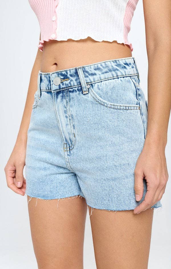BLUE AGE - Vente Short – femme - SHORT EN JEAN TAILLE HAUTE À OURLET GRIS11