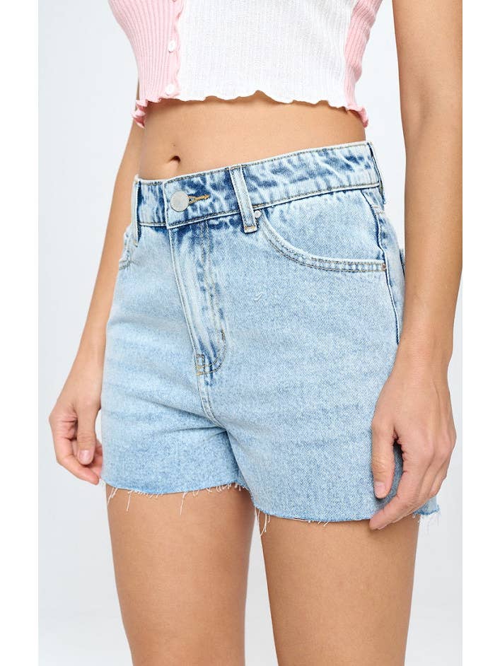 BLUE AGE - Vente Short – femme - SHORT EN JEAN TAILLE HAUTE À OURLET GRIS11