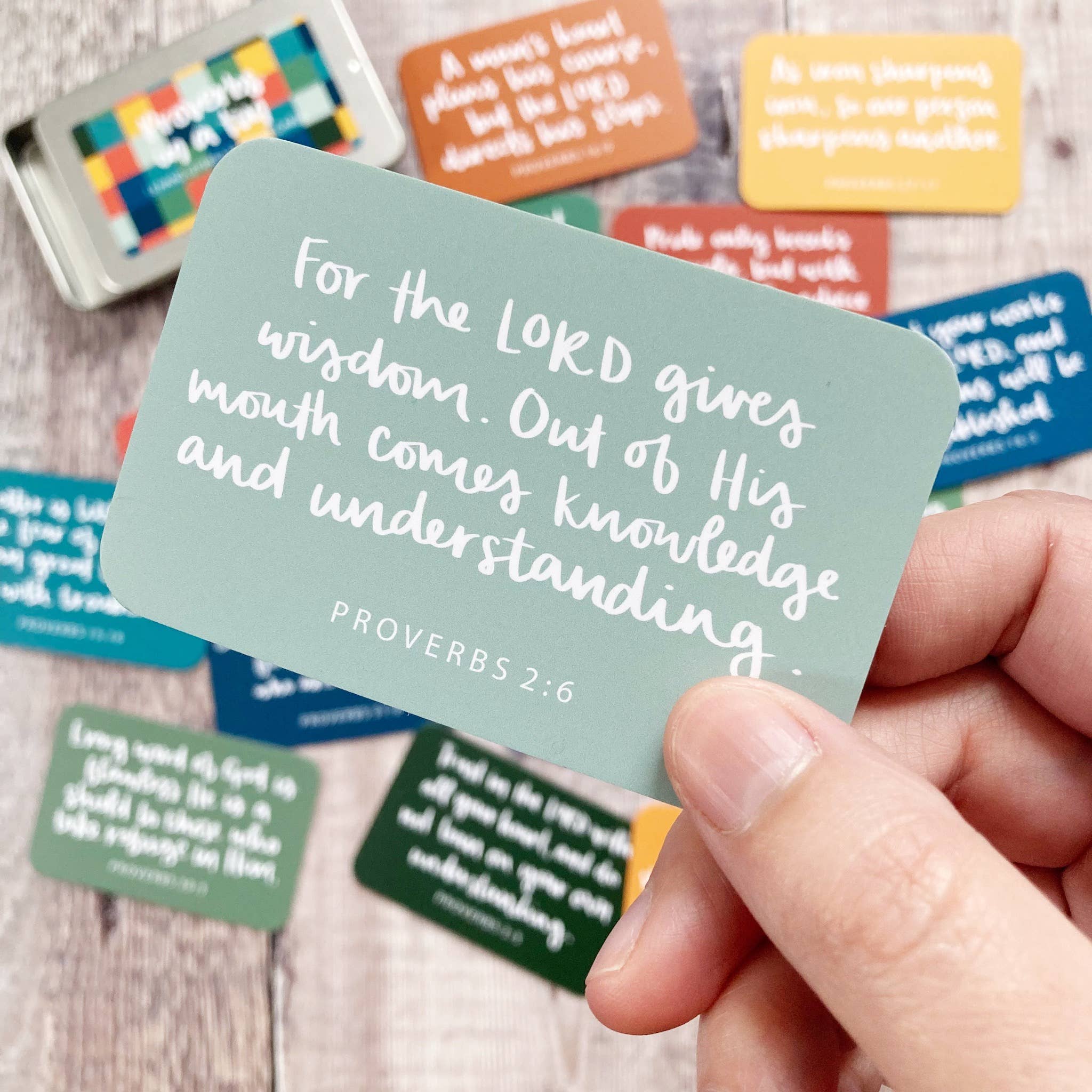 Hope and Ginger – wholesale Religious card – Proverbs in a Tin - 15 Hand-lettered Scripture Cards5