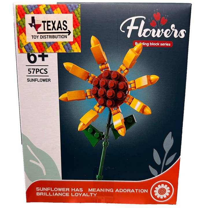 Texas Toy Distribution - Wholesale Building Set - Kids - Flowers Building Brick Display Set, x3 of each Style