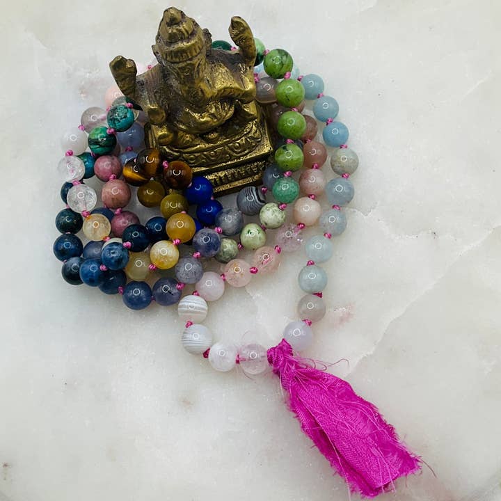 Sari Tassel Intention Mala ~ Pink (006) for wholesale by LTH STUDIO