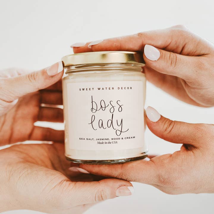Sweet Water Decor - Wholesale Jar/Filled Candle - Boss Lady 9 oz Soy Candle - Home Decor & Gifts