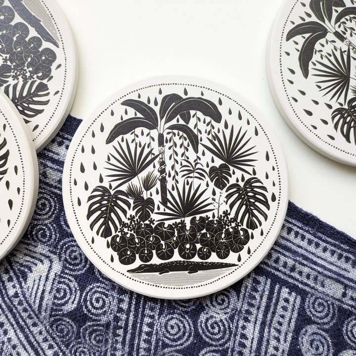 Ceramic Coaster - Jungle for wholesale by Natalie V. Mason