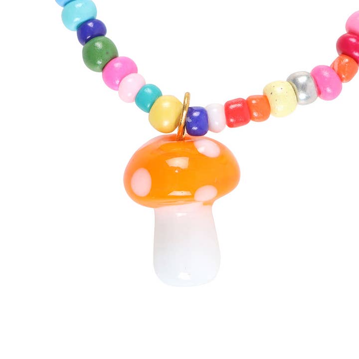 Something Different Wholesale - Wholesale Charm/Dangle Bracelet - Orange Mushroom Beaded Charm Bracelet3