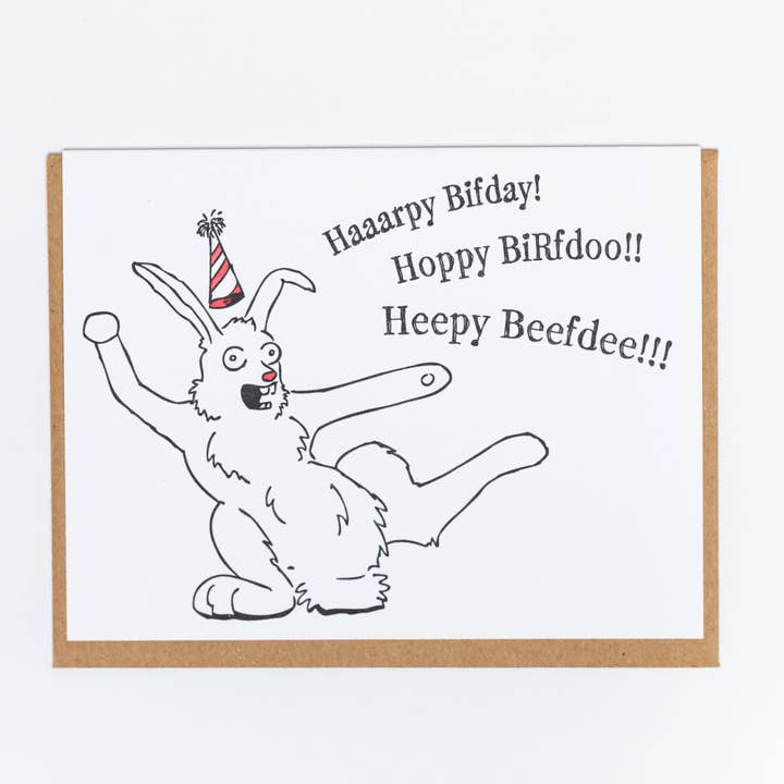 Heepy Birthday Greeting Card for wholesale by Lady Pilot Letterpress