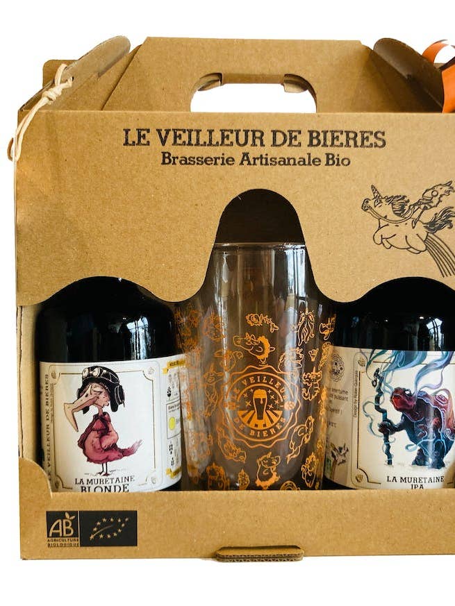 Le Veilleur de Bieres bio - Coffret cadeau 2x33cl + Verre pour la vente par Le Veilleur de bières