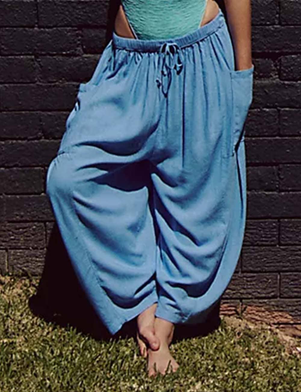 Sweetkama - Wholesale Pants - Women's - Ladies Elastic Waist String Tie Pocket Cuzy Pants23