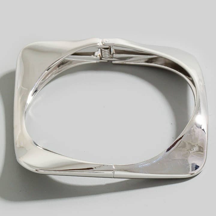 Silver Metallic Square Hinge Bracelet for wholesale on Faire1