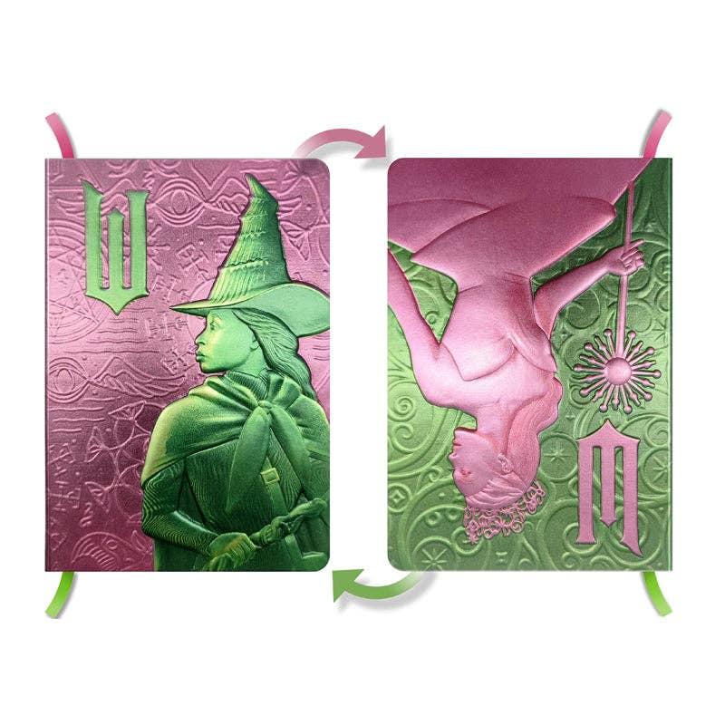 Insight Editions - #1 Pop Culture Publisher - Wholesale Journal/Diary - Wicked: Elphaba / Glinda Reversible Sculpted Journal1