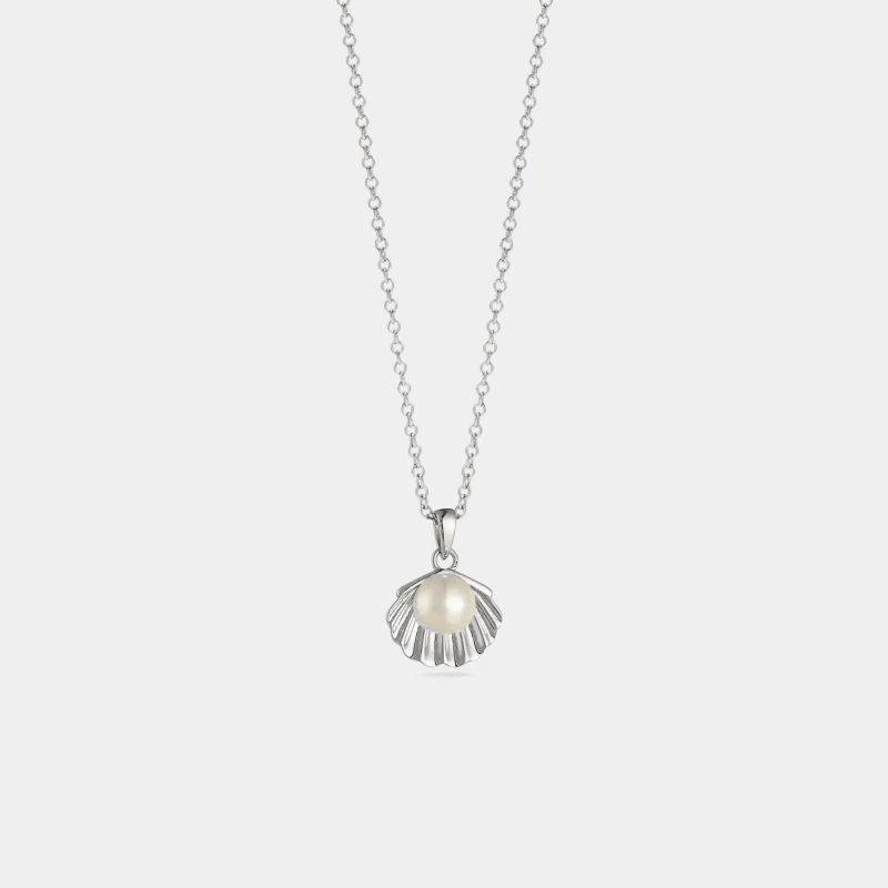 Perimade & Co. LLC - Vente Colliers à pendentif - Collier Pendentif Plage de Perles Coquillage en Argent Sterling 9252