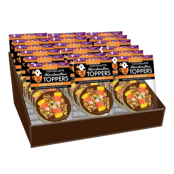 Halloween Milk Chocolatey Marshmallow Toppers for wholesale by Melville Candy Company