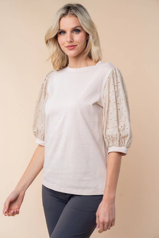 White Birch - Wholesale Blouse - Women's - T25201 Half Sleeve Solid Woven Top8