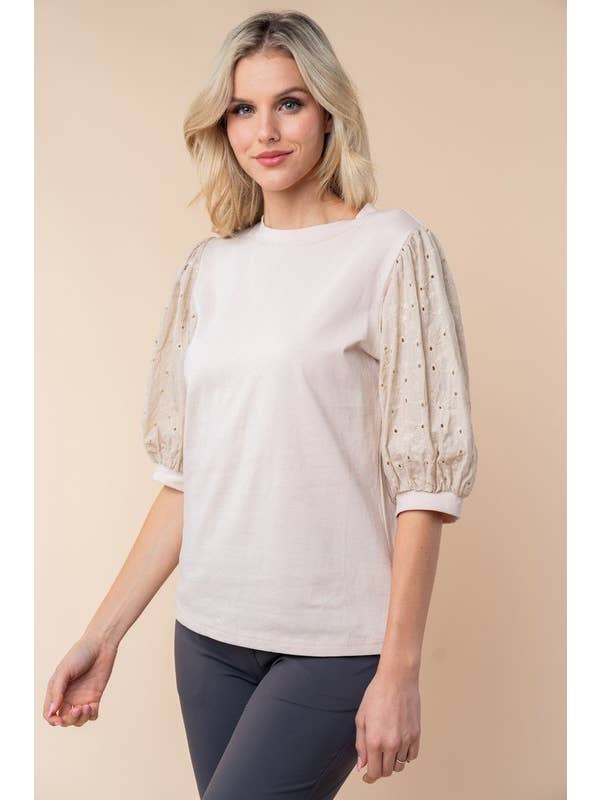 White Birch - Wholesale Blouse - Women's - T25201 Half Sleeve Solid Woven Top8