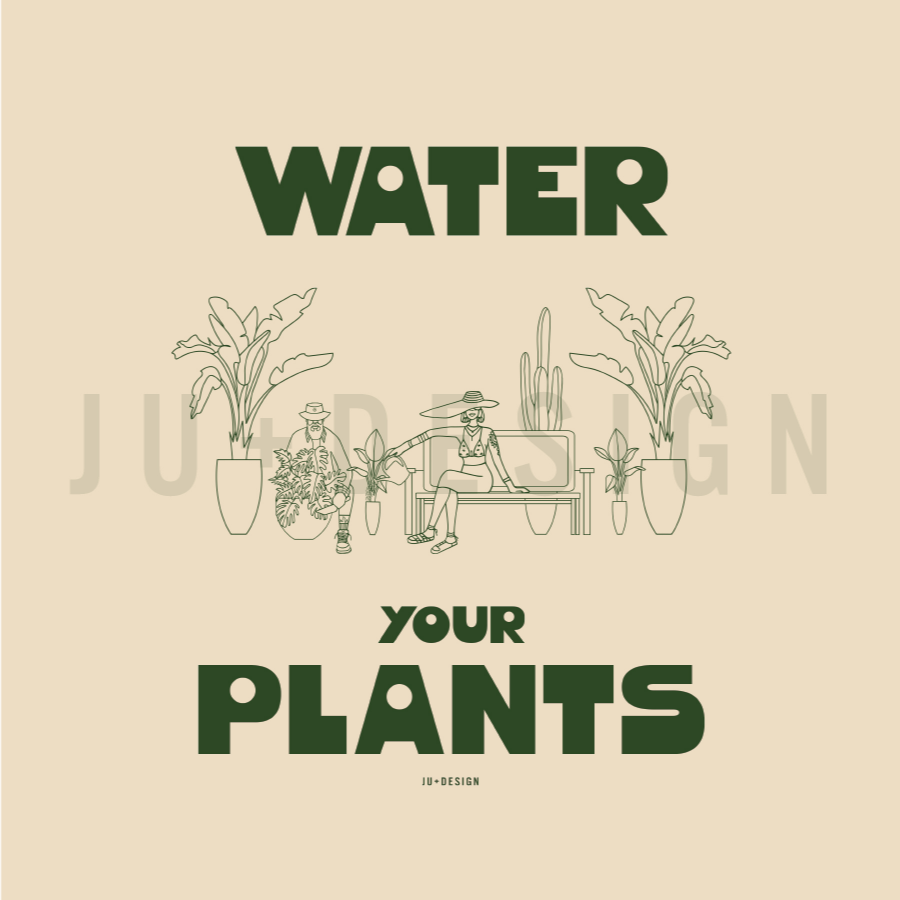 JU+DESIGN - Wholesale Screen Printed T-Shirt - Unisex - Plant Parent T-Shirt – "Water Your Plants"6