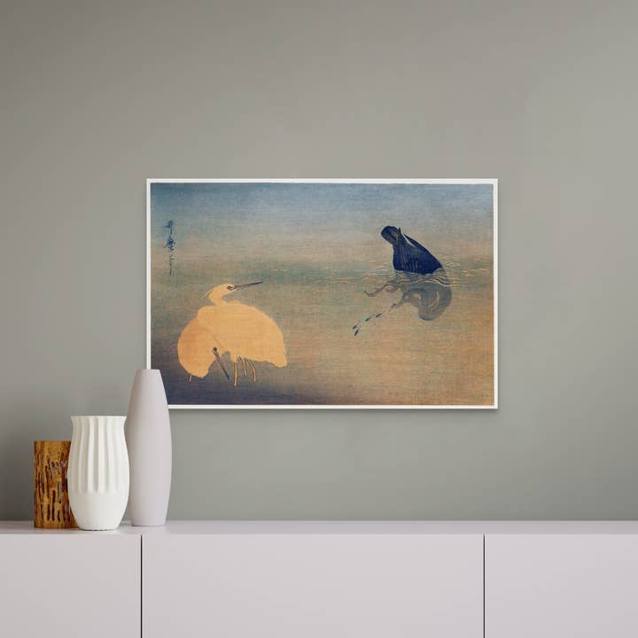 Cormorant Illustration by Utamaro Kitagawa - Japanese Bird pour la vente par Vintage Wall Graphics