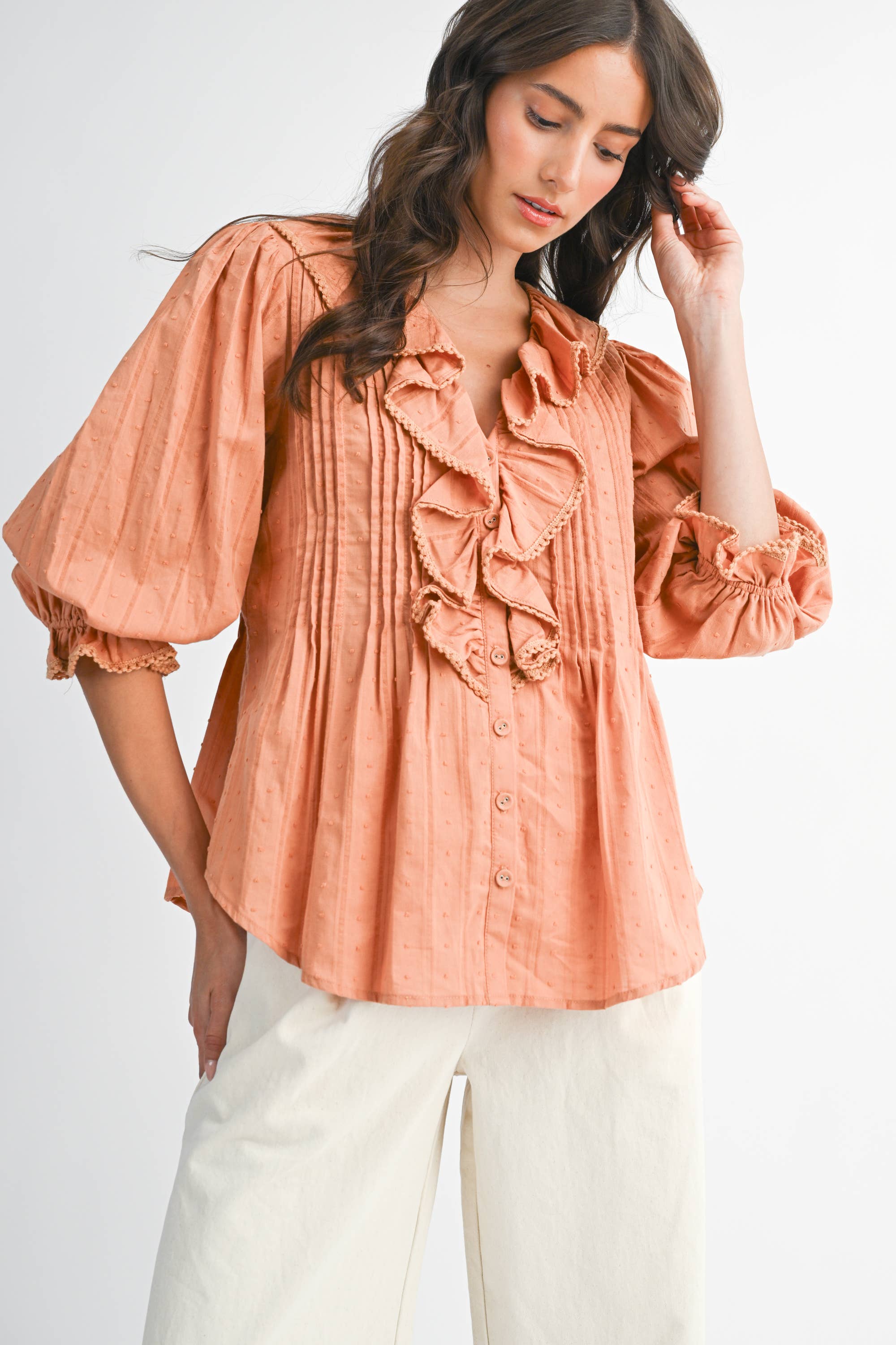 Camellia - Wholesale Blouse - Women's - FLOWING RUFFLED BLOUSE4