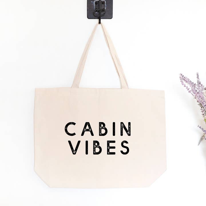 Sac fourre-tout Cabin Vibes 2 tailles pour la vente par Love You a Latte Shop