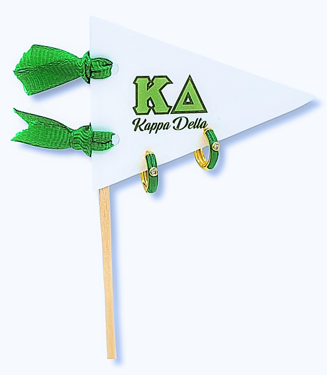 Color Shout - Vente Petits anneaux - Boucles d'oreilles Huggie aux couleurs vives de sororité sur drapeau fanion à lettre grecque17