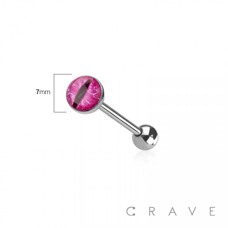 CRAVE – wholesale Tongue ring – EPOXY ACRYLIC EVIL DARK EYE 316L SURGICAL STEEL TONGUE BARBE3