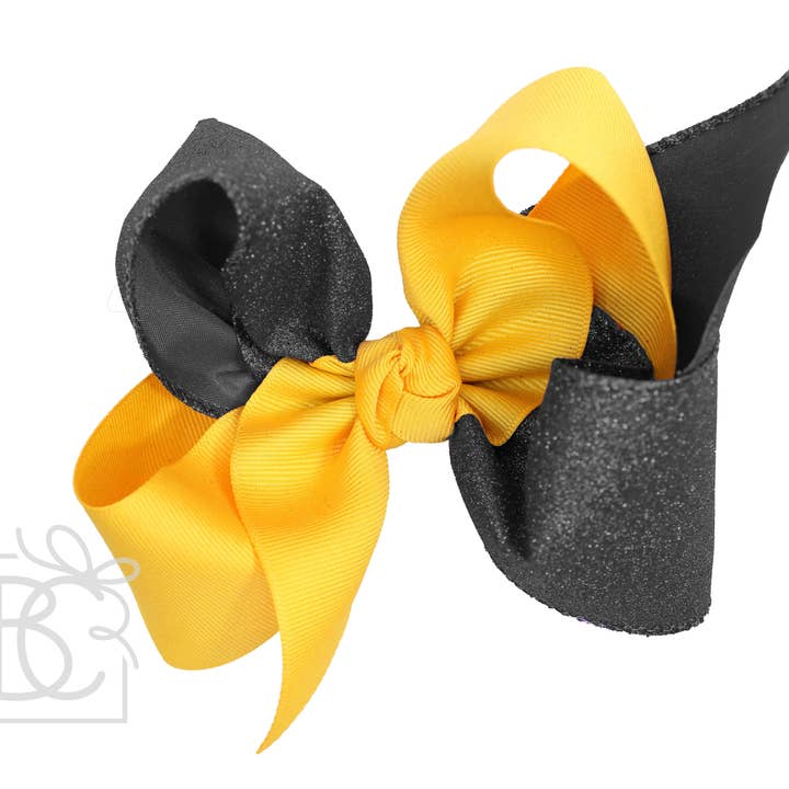 Fiocco Crisscross Glitter & Grosgrain (oro giallo e nero) per la vendita all'ingrosso da parte di Beyond Creations, LLC