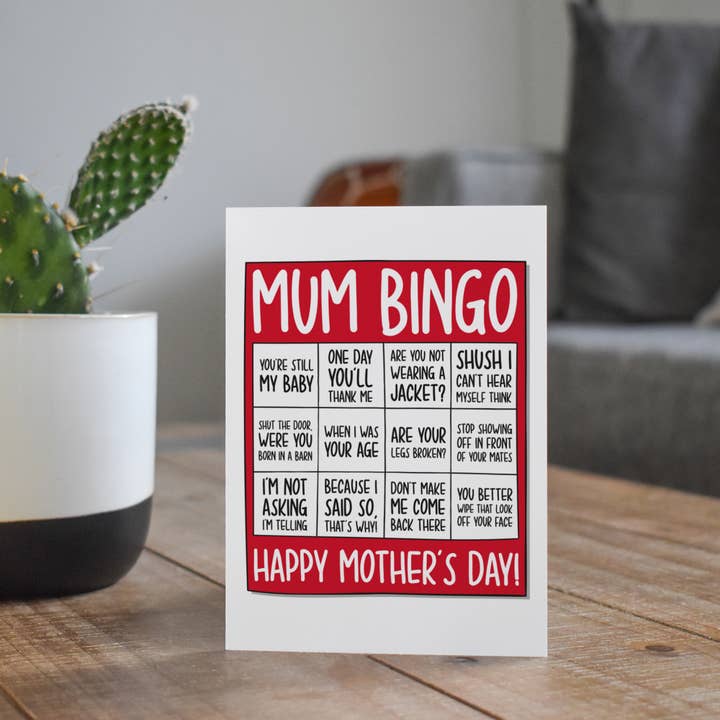 TeePee Creations - Wholesale Mother's Day Card - Mum Quotes Mothers Day Bingo A6 Card
