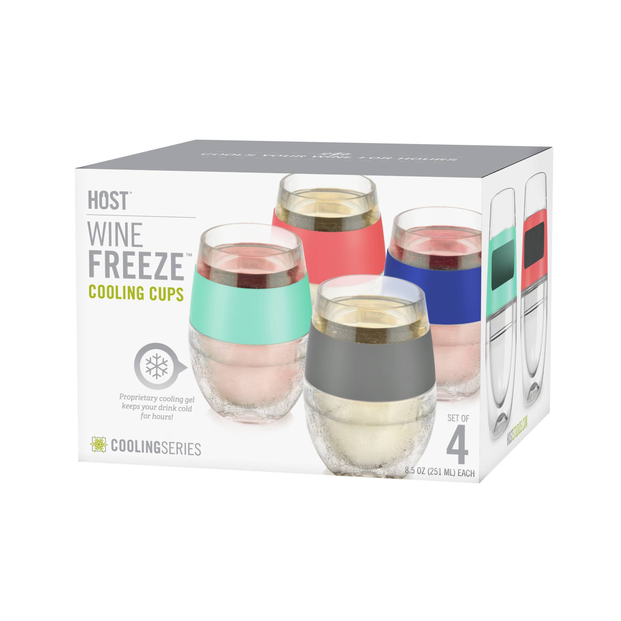 HOST - Wholesale Wine Glass - Wine FREEZE™ Cooling Cups in Asst Standard Colors Set of 41