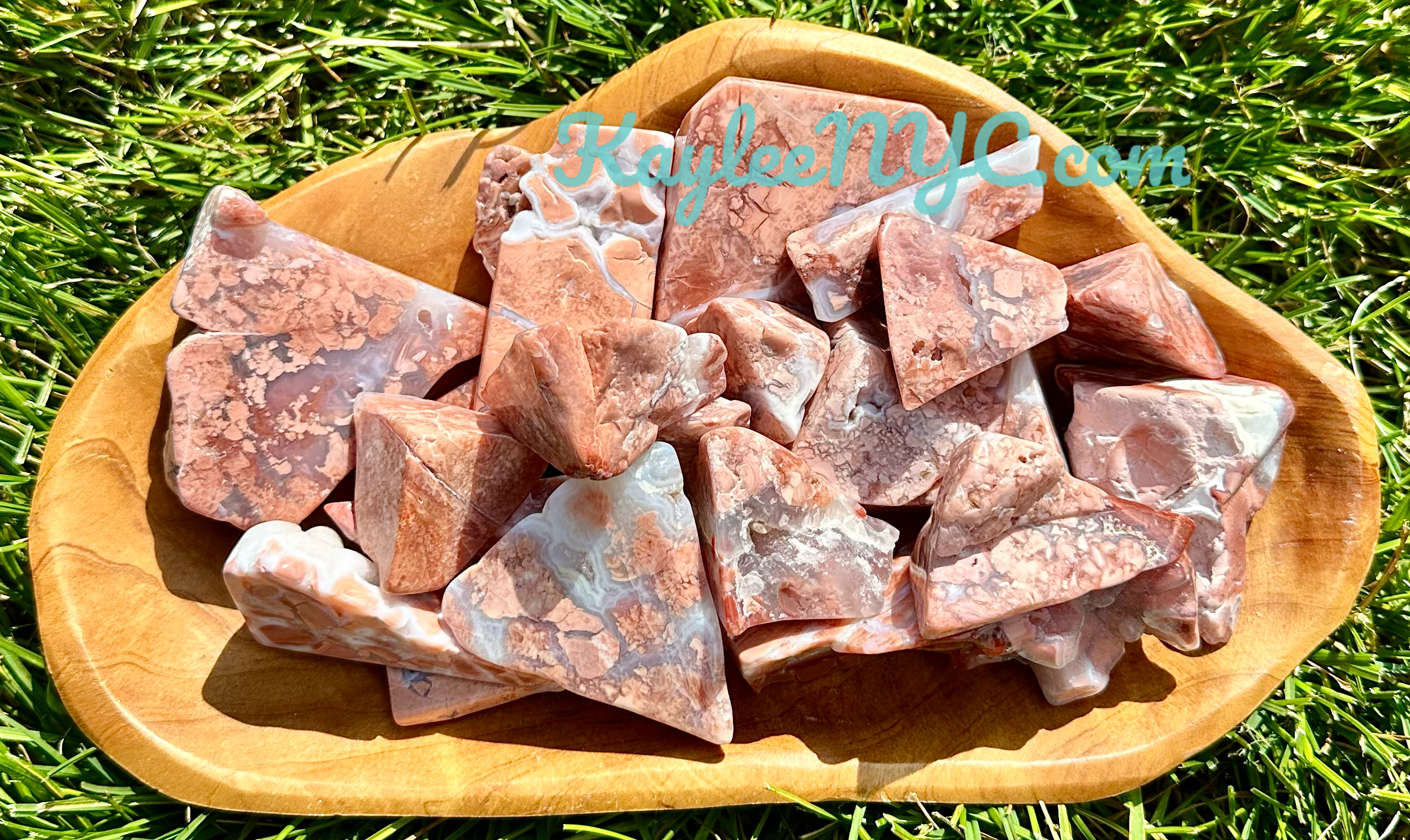 KayleeNYC - Vendita all'ingrosso Pietra/cristallo spirituale - 2 libbre di agata rosa naturale lucidata a forma libera1