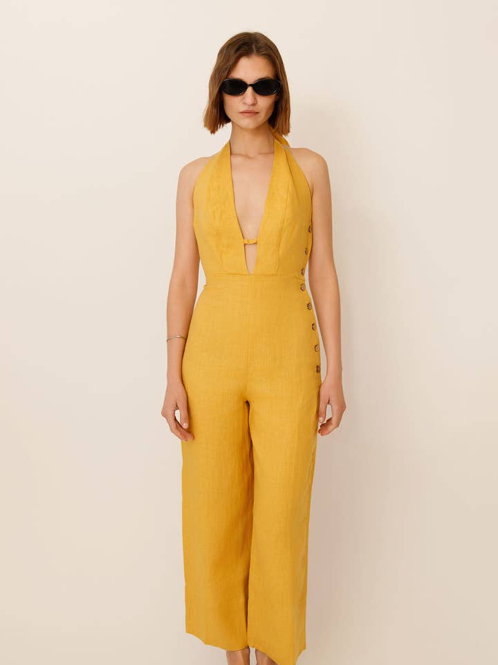 Keoni Linen Jumpsuit for wholesale by WUESTE