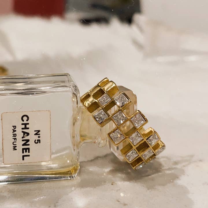 Kismet Showroom - Wholesale Cocktail/Statement Ring - Checked Out CZ Cocktail Ring